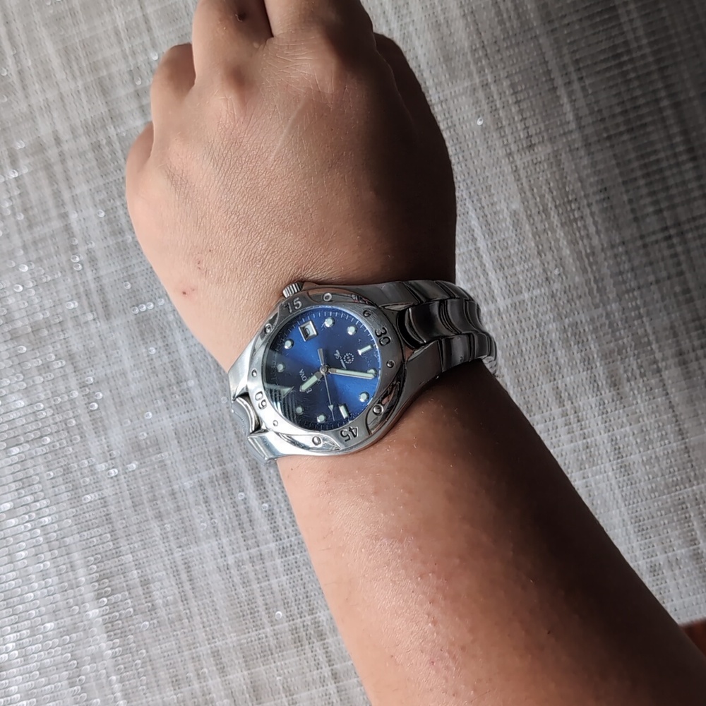 Vintage Bulova Quartz Marine Star 100m blue silver ladies/unisex watch - Picture 6 of 11